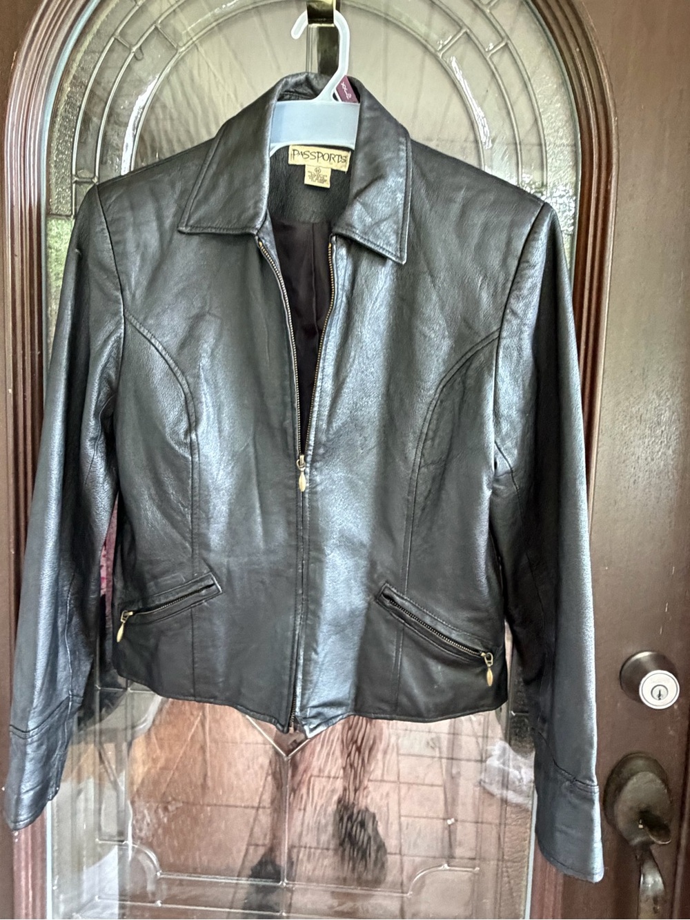 Passport Black Leather Zip-Front Jacket